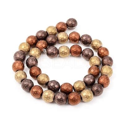 PVD Vacuum Plating Non-magnetic Synthetic Hematite Beads Strands G-F682-01B-1