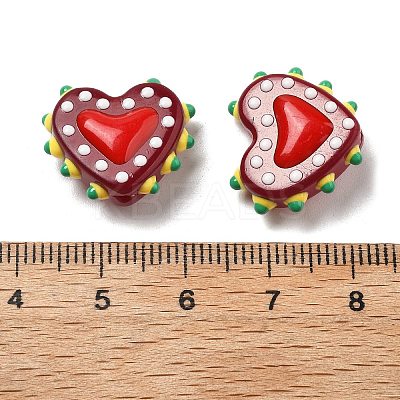 Baking Paint Glass Bumpy Beads Heart LAMP-V001-07G-1