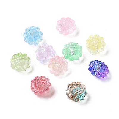 100Pcs Transparent Spray Painted Glass Beads GLAA-CJ0002-26-1