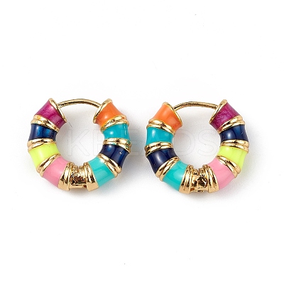 Real 18K Gold Plated Brass Hoop Earrings for Women EJEW-L234-092G-1