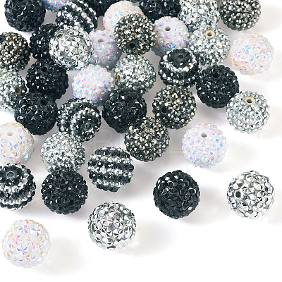 40Pcs 8 Styles Resin Rhinestone Beads RESI-CW0001-23-1