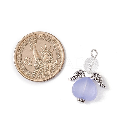 Transparent Acrylic Angel Pendants PALLOY-JF04095-02-1