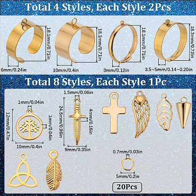 DIY Charm Finger Ring Making Kit DIY-SC0023-59-1
