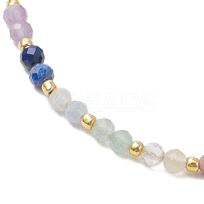 Chakra Theme Adjustable Natural Mixed Gemstone Braided Bead Bracelets for Women BJEW-JB11618-03-1