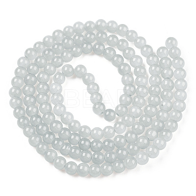Baking Paint Imitation Jade Glass Round Bead Strands DGLA-Q021-6mm-43-1