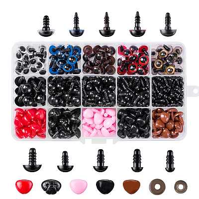 Craft Plastic Doll Eyes & Nose Set DOLL-PW0001-434A-1