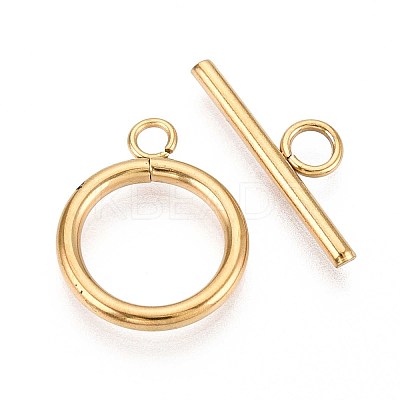 Ion Plating(IP) 304 Stainless Steel Ring Toggle Clasps STAS-A092-09H-G-1