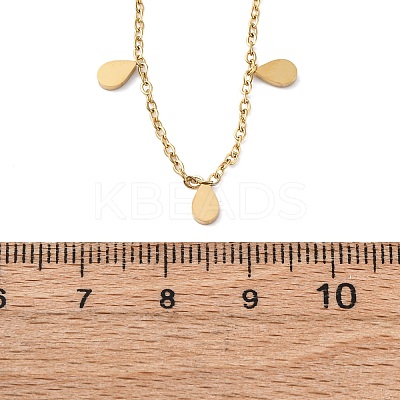 304 Stainless Steel Teardrop Tassel Y Necklaces NJEW-R026-24G-1