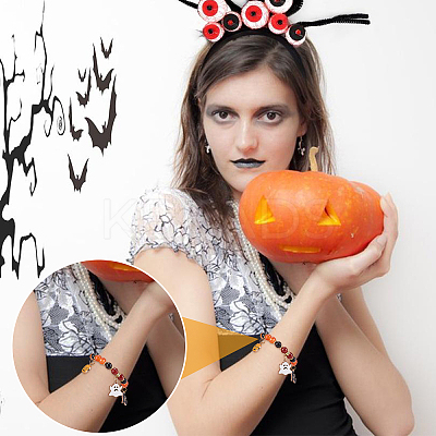 DIY Halloween Gemstone Bracelet Necklace Making Kit DIY-OC0008-56-1