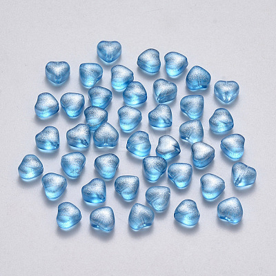 Transparent Spray Painted Glass Beads X-GLAA-R211-02-B02-1