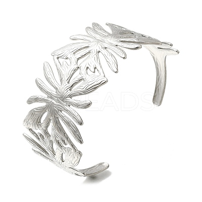 304 Stainless Steel Cuff Ring for Women RJEW-U025-04P-1