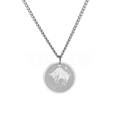 Non-Tarnish 304 Stainless Steel 12 Constellation Pendant Necklaces for Sweater FZ0908-5-1