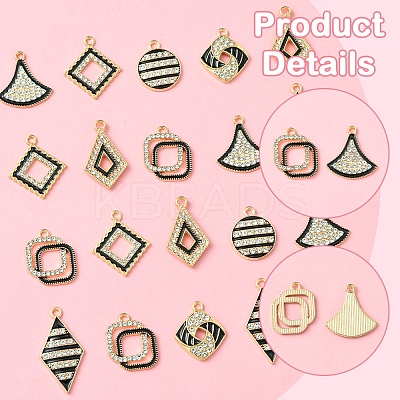 28Pcs 11 Styles Alloy Enamel Pendants FIND-FS0003-24-1