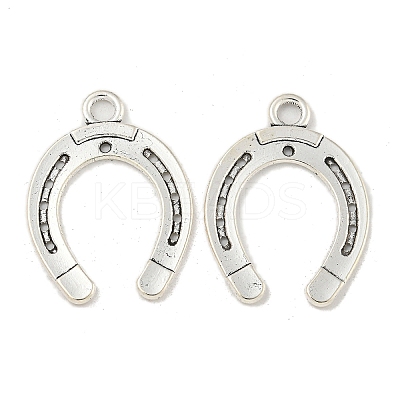 Tibetan Style Alloy Horseshoe Pendants TIBEP-23708-AS-RS-1