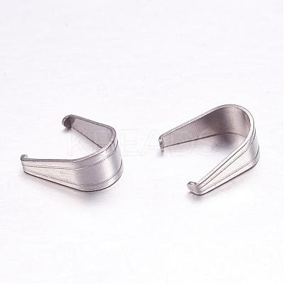 Tarnish Resistant 304 Stainless Steel Snap on Bails STAS-F117-15P-6x12mm-1