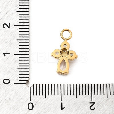 304 Stainless Steel Micro Pave Cubic Zirconia Pendants STAS-P431-40A-G-1