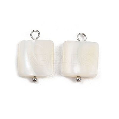 Natural Shell Square Pendants STAS-D378-38P-1