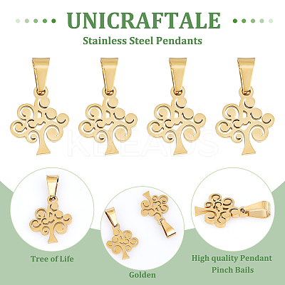 12Pcs 304 Stainless Steel Pendants STAS-UN0054-33-1