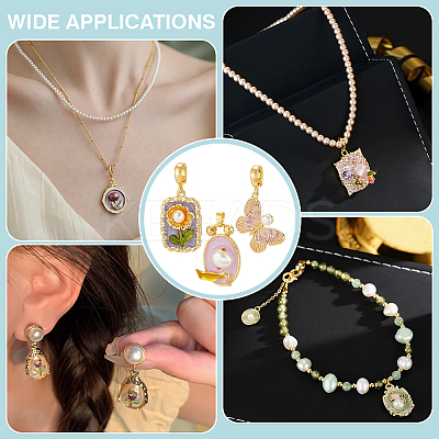 3Pcs 3 Styles Alloy Enamel Pendants FIND-PH0028-60-1