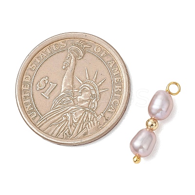 3Pcs 3 Styles Natural Cultured Freshwater Pearl Rice Pendants PALLOY-JF04819-1
