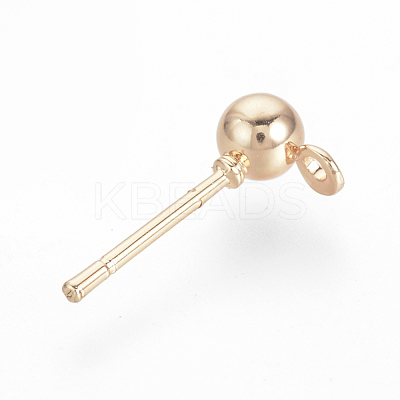 Iron Ball Stud Earring Findings X-KK-R071-09RG-1