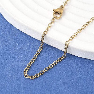 Trendy Unisex 304 Stainless Steel Cable Chain Necklaces NJEW-L043-16G-1