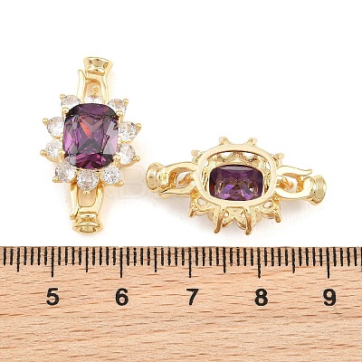 Brass Pave Cubic Zirconia Fold Over Clasps CU-CBAA6E8-09G-1