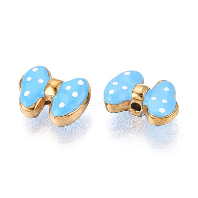 Ion Plating(IP) 304 Stainless Steel Enamel Beads STAS-N114-23G-G-1
