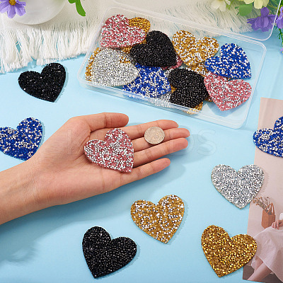 Polyester Hotfix Rhinestone Iron on Patches Applique Patch FIND-TA0002-53D-1