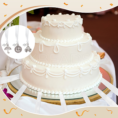 12Pcs 12 Style Wedding Cake Charms for Bridesmaids BJEW-AB00015-1