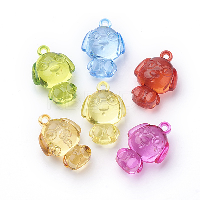 Transparent Acrylic Puppy Pendants TACR-T002-10-1