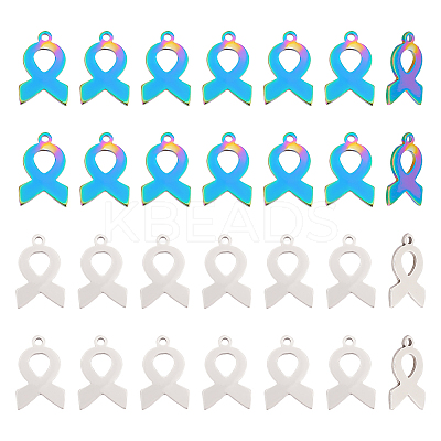 40Pcs 2 Colors 201 Stainless Steel Charms STAS-UN0043-90-1