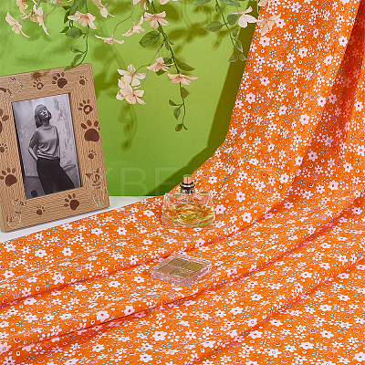 Flower Pattern Cotton Fabric DIY-WH0591-275B-1