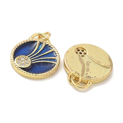 Brass Micro Pave Cubic Zirconia Pendants KK-B124-04G-01-1