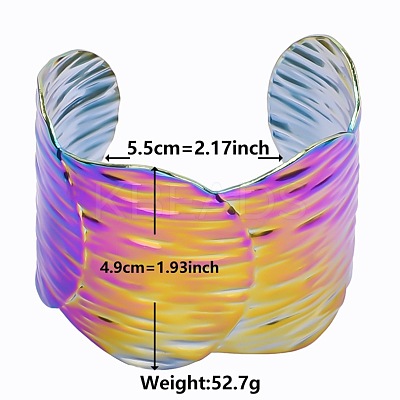 European and American Style 304 Stainless Steel Cuff Bangles for Women OR8331-3-1