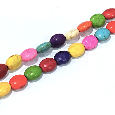 Oval Synthetic Turquoise Beads Strands TURQ-I011-8x10mm-1