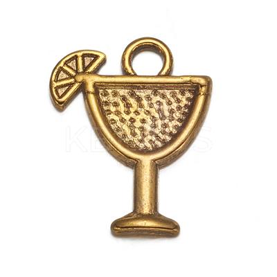 Tibetan Style Tropical drink Alloy Pendants TIBEB-A14275-AG-LF-1