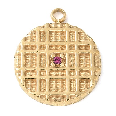 Ion Plating(IP) 304 Stainless Steel with Rhinestone Charms STAS-Q345-02G-01-1