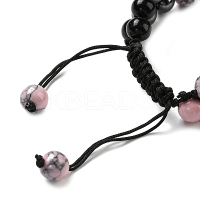 Natural & Synthetic Mixed Gemstone Beads Braided Bead Bracelets BJEW-SW00001-01-1