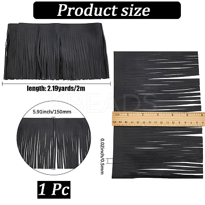 2M PU Leather Suede Fringe Trim AJEW-CY0001-58A-01-1