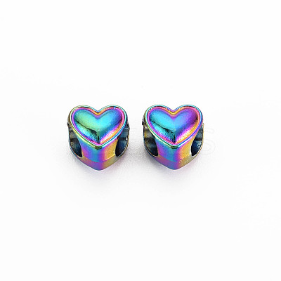 Rack Plating Rainbow Color Alloy European Beads PALLOY-S180-369-1