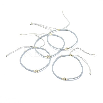 Adjustable Natural Smoky Quartz Braided Bead Bracelets BJEW-F391-A18-1