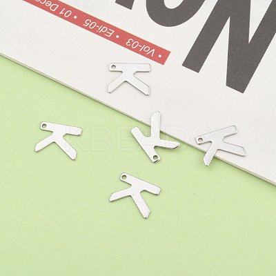 Tarnish Resistant 304 Stainless Steel Letter Charms STAS-O072-K-1