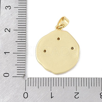 Brass Micro Pave Clear Cubic Zirconia Pendants KK-P273-15C-G-1