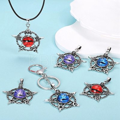 6Pcs 3 Colors Glass Pendants FIND-SZ0003-01-1