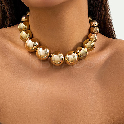 CCB Plastic Round Graduated Beaded Necklaces for Women FS-WG1351C-01-1