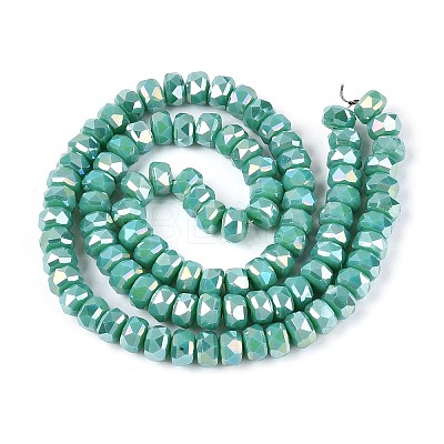 Electroplate Opaque Glass Beads Strands EGLA-N022-05B-A03-1