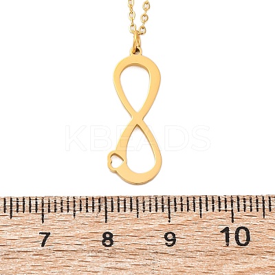 304 Stainless Steel Infinity Heart Pendant Necklaces for Women NJEW-Z065-02G-1