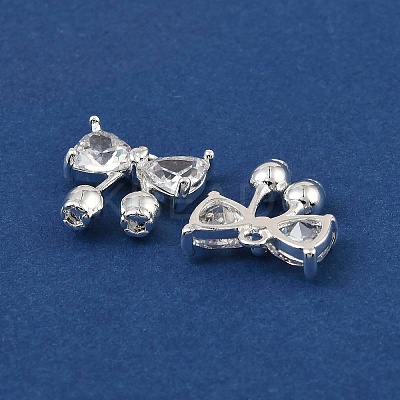 Brass Micro Pave Cubic Zirconia Charms KK-C155-07S-1
