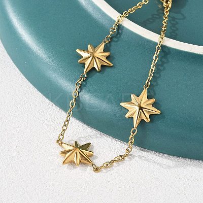 304 Stainless Steel Star Link Bracelets LS-BJEW-Q051-05G-1